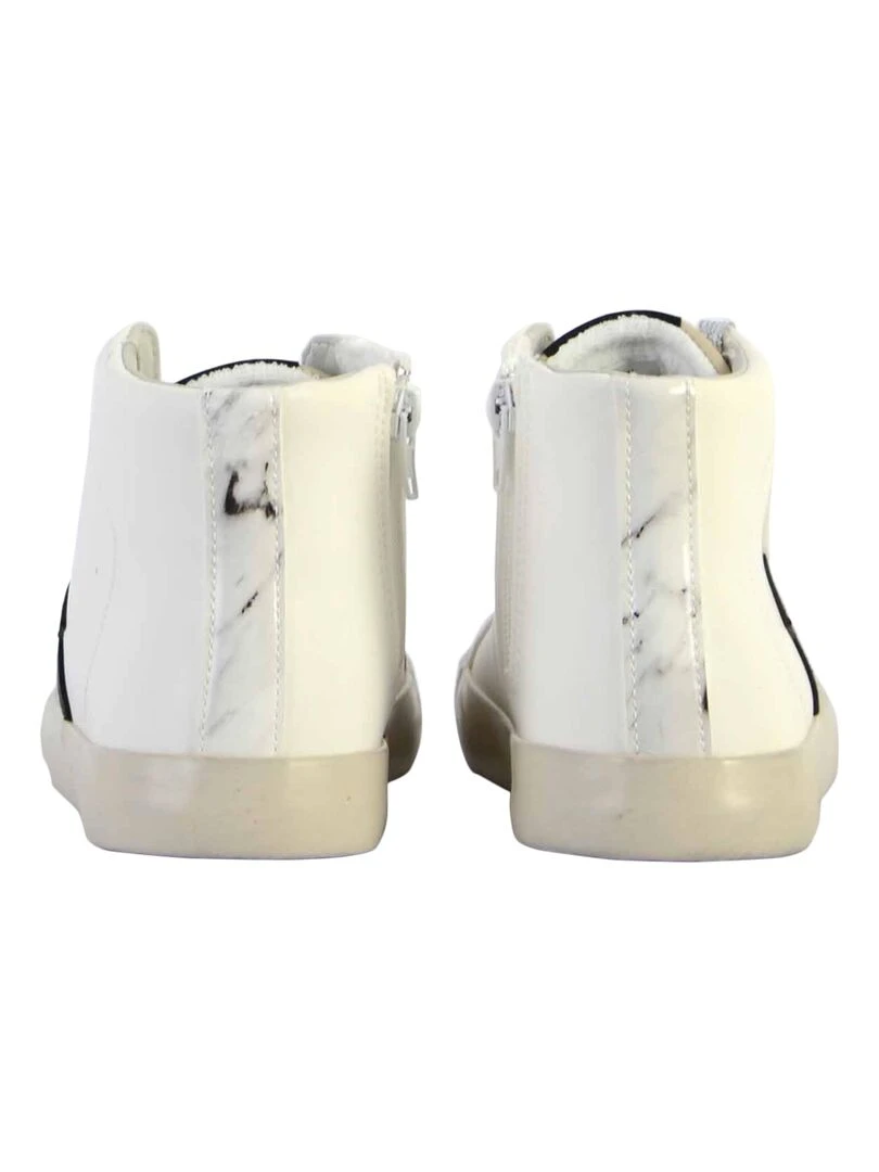 Basket Montante Cuir Le Temps Des Cerises Soho High   Blanc