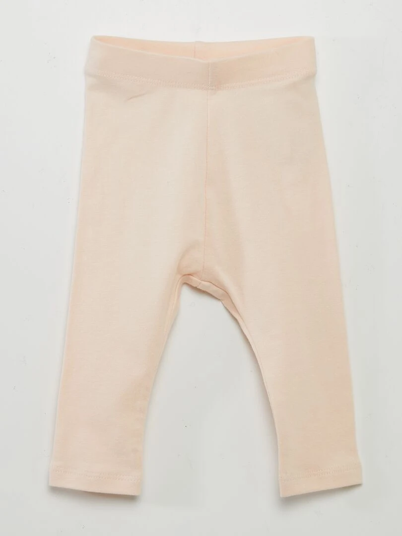 Legging long uni en maille jersey Rose