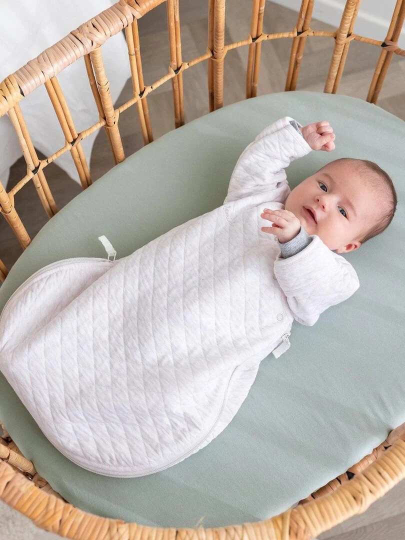 Bemini Gigoteuse avec moufles Pady quilted jersey Beige chiné