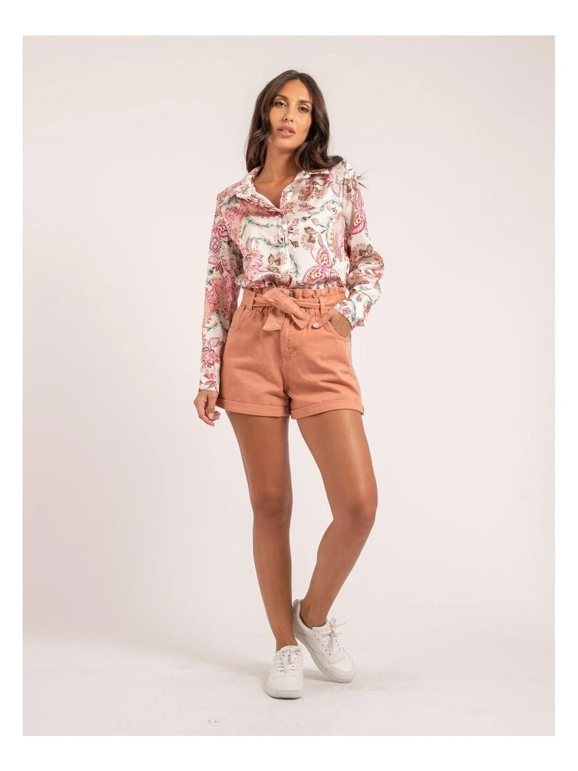 Chemise motifs OLIANE   Rose