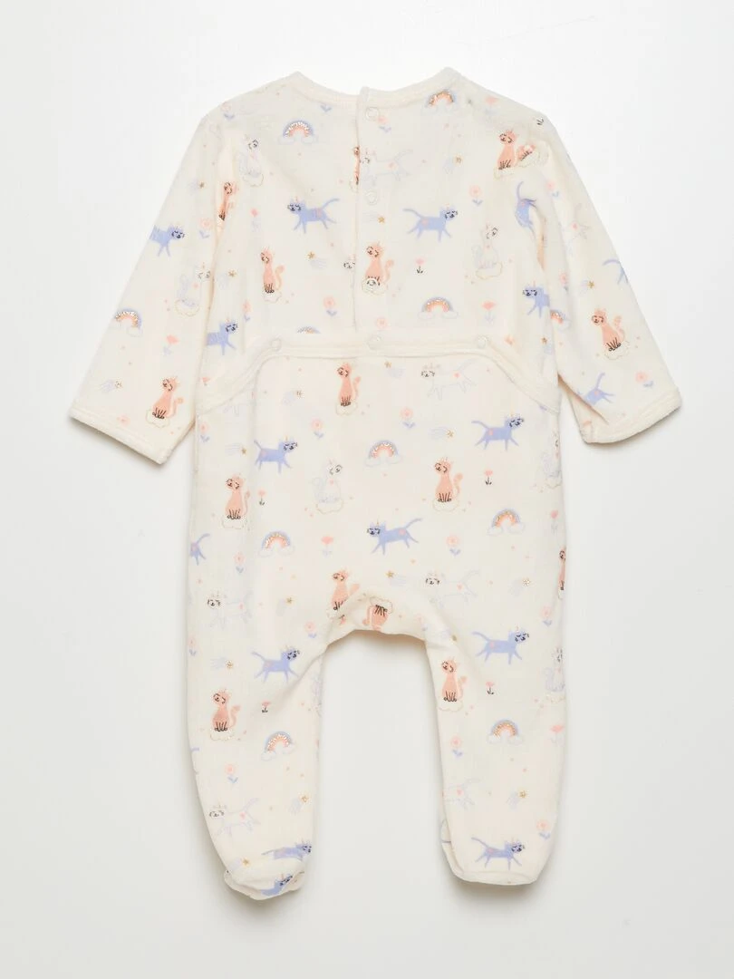 Pyjama dors bien en velours Rose clair
