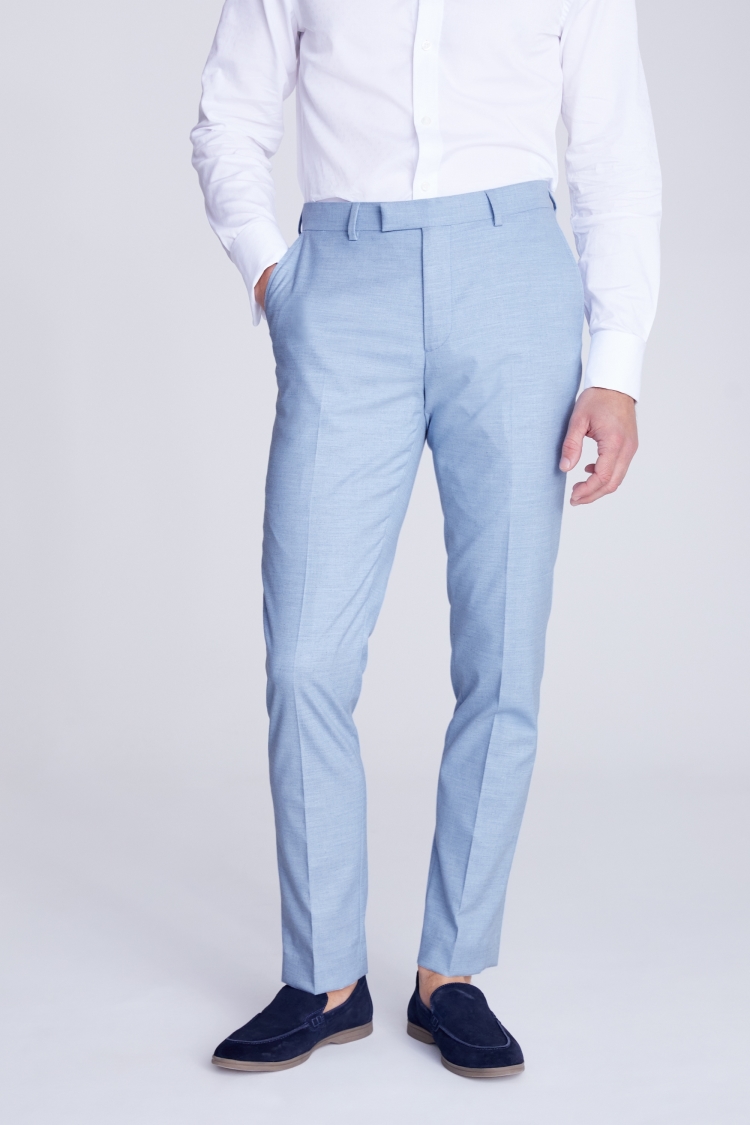 Slim Fit Light Blue Flannel Trousers Buy Online at Moss
