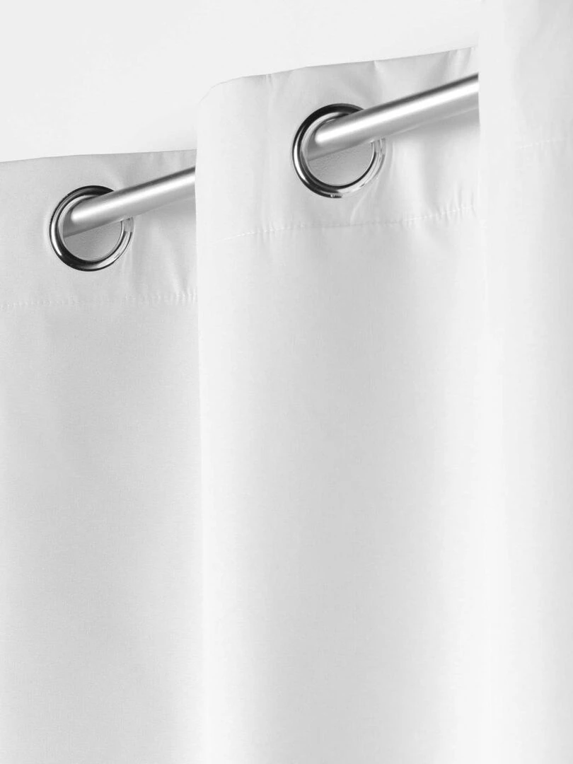 Rideau 100% occultant en microfibre Blanc