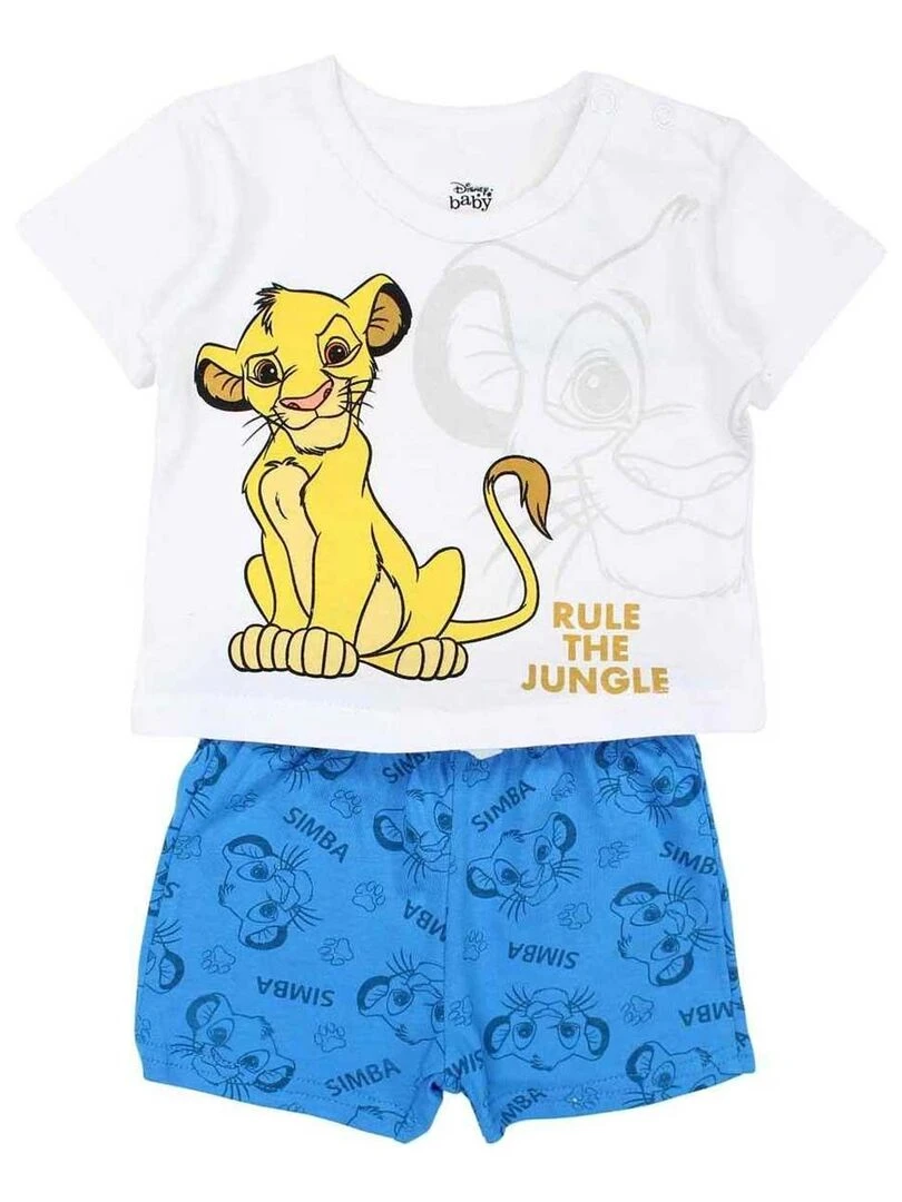 Disney Ensemble T shirt short bébé garçon Imprimé Le Roi Lion Bleu