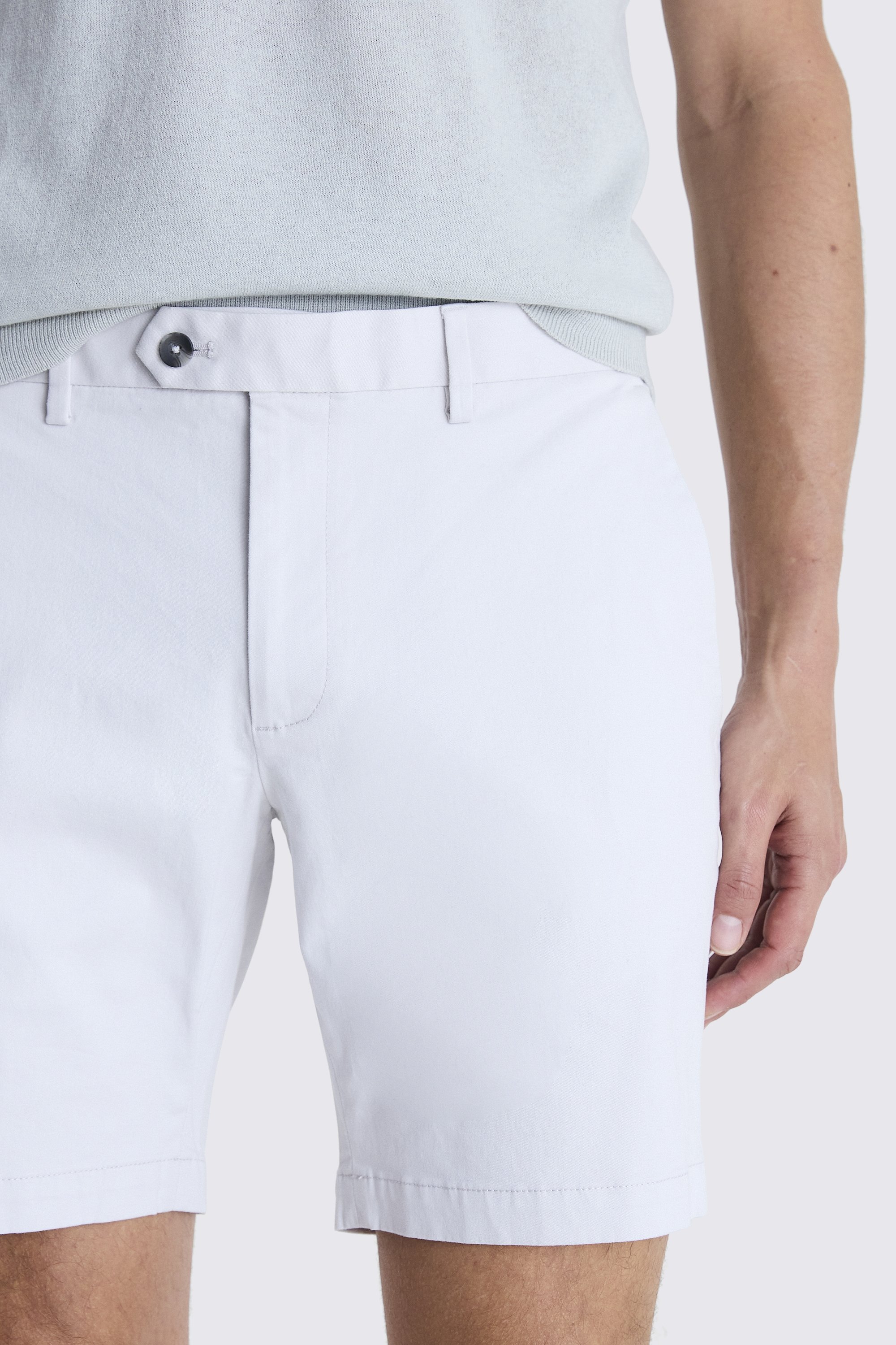 Slim Fit Light Grey Chino Shorts   Buy Online at Moss