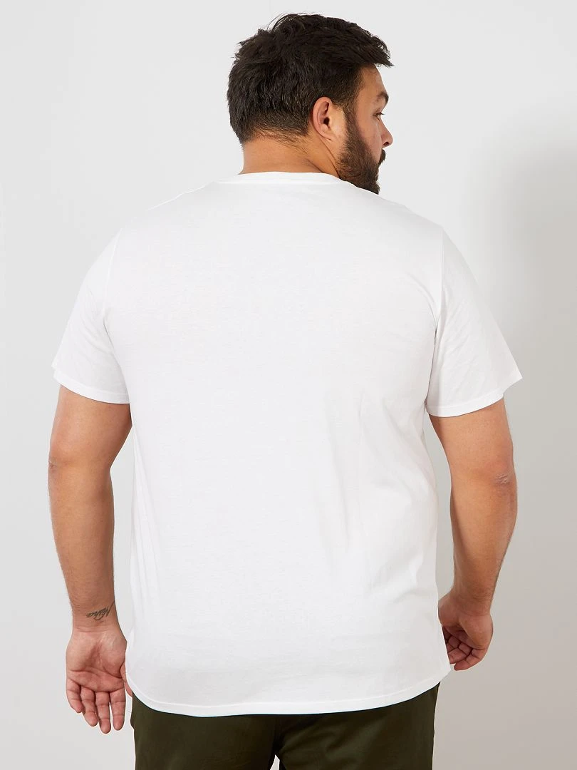 T shirt uni en maille jersey   blanc