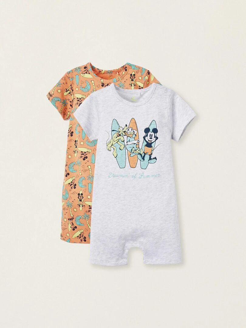 Pack 2 Combinaisons en Coton pour Bébé Garçon 'Mickey' MICKEY Multicolore