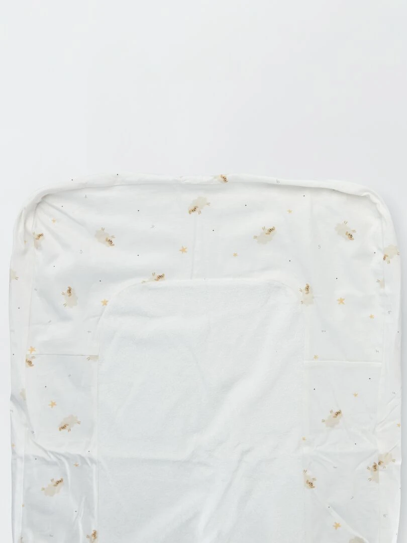 Housse de matelas à langer   Blanc 'mouton'