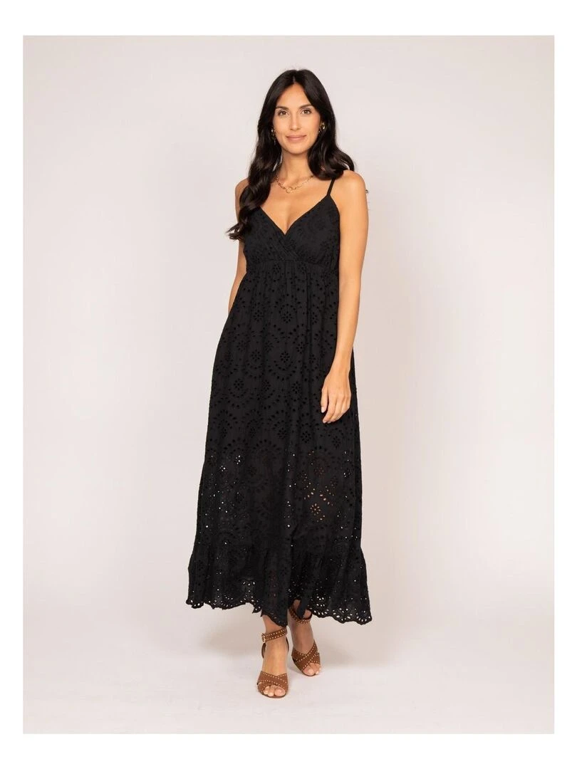 Robe longue broderie anglaise ISERE Noir