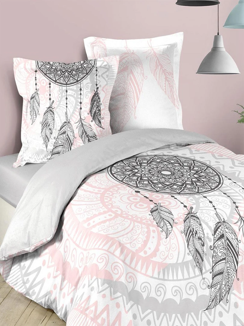 Housse de couette 200x200 + 2 taies Namaste coton Blanc