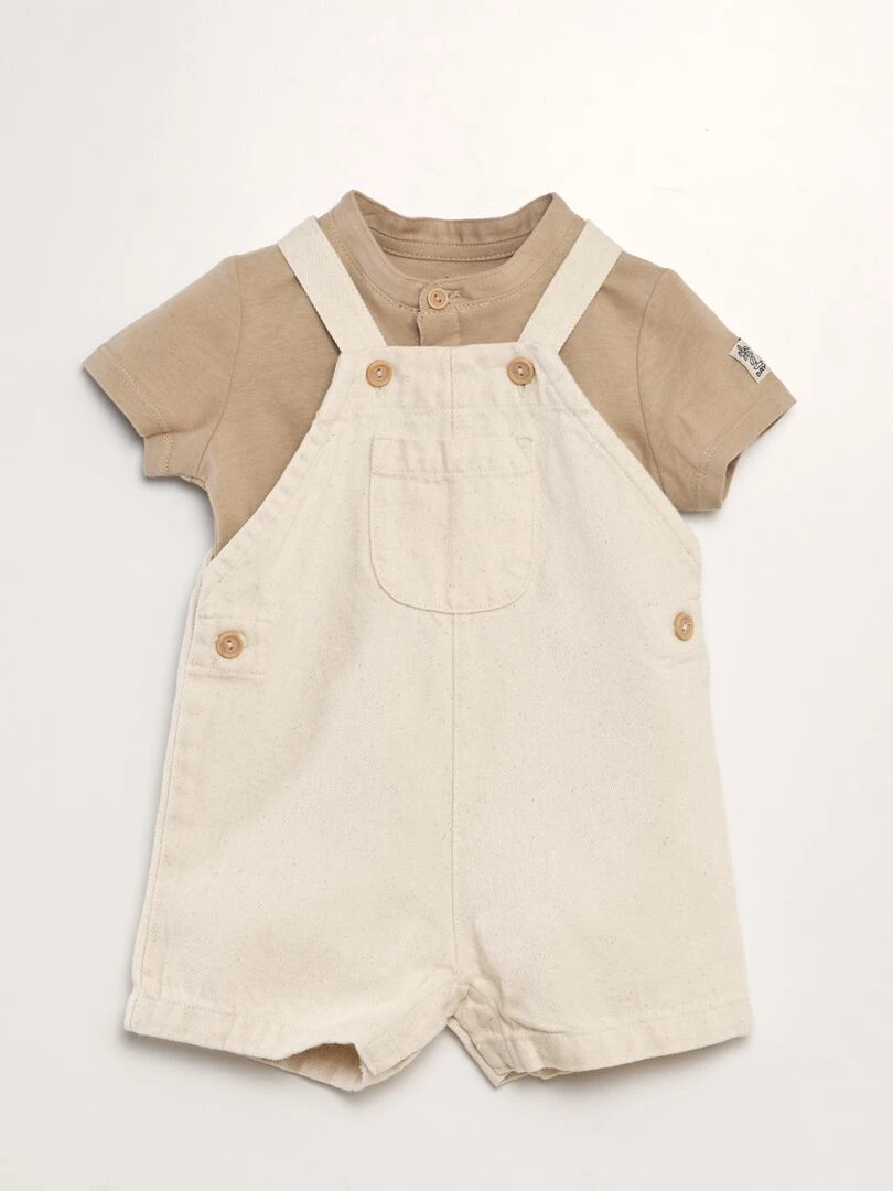 Ensemble T shirt + salopette 2 pièces Neutre