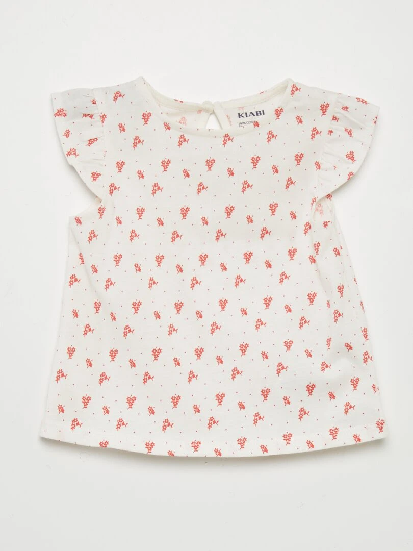 Ensemble t shirt + short imprimé 2 pièces Rose fleur