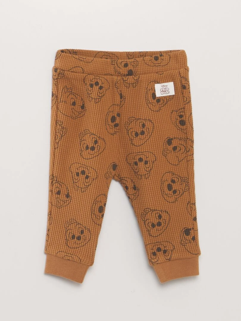 Ensemble jogging sweat + pantalon 'Disney' en nid d'abeilles   2 pièces   MARRON