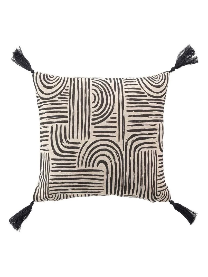 Coussin déhoussable 45x45 cm Pandore noir Beige