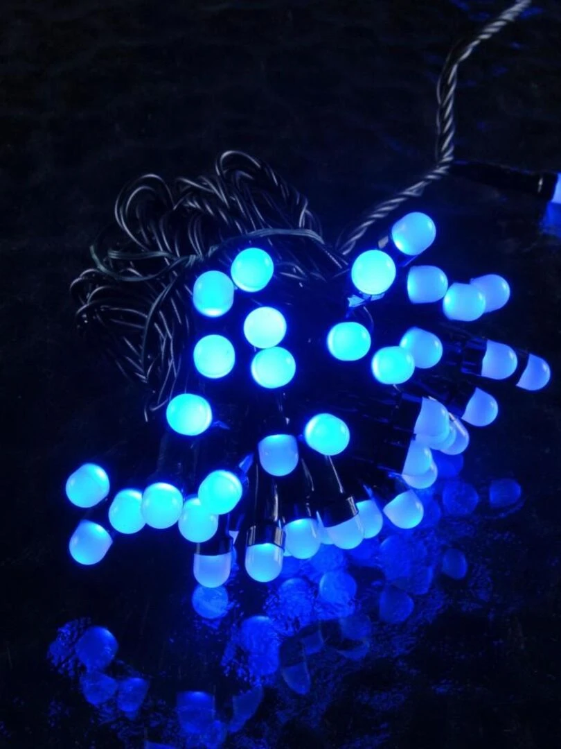 Guirlande extérieure 20m 200 leds bleues 8 fonctions animées Noir Noir