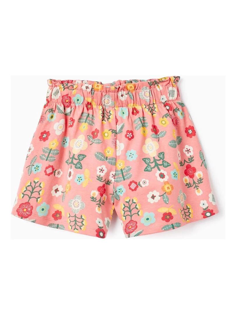 Short en Coton avec Imprimé Floral pour Fille CUBA Rose