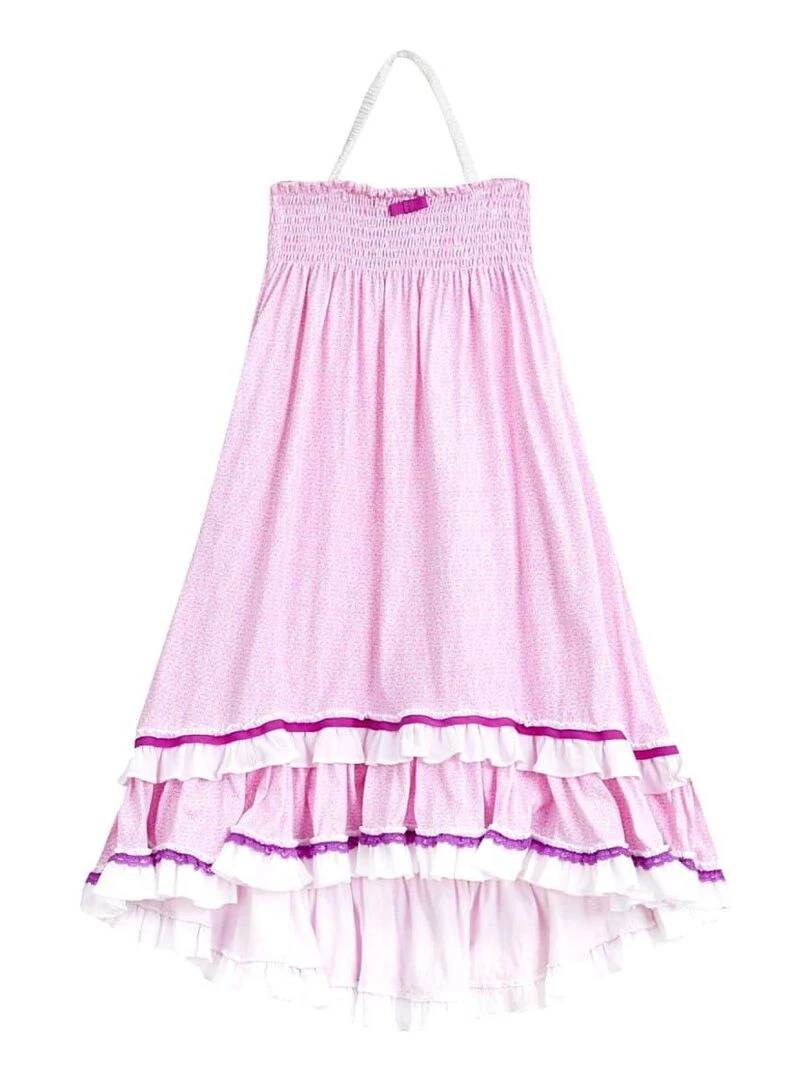 Robe de Plage Longue  2 en 1 pour Fille  Jersey Rose Violet  IBIZA   La Faute à Voltaire   Rose clair