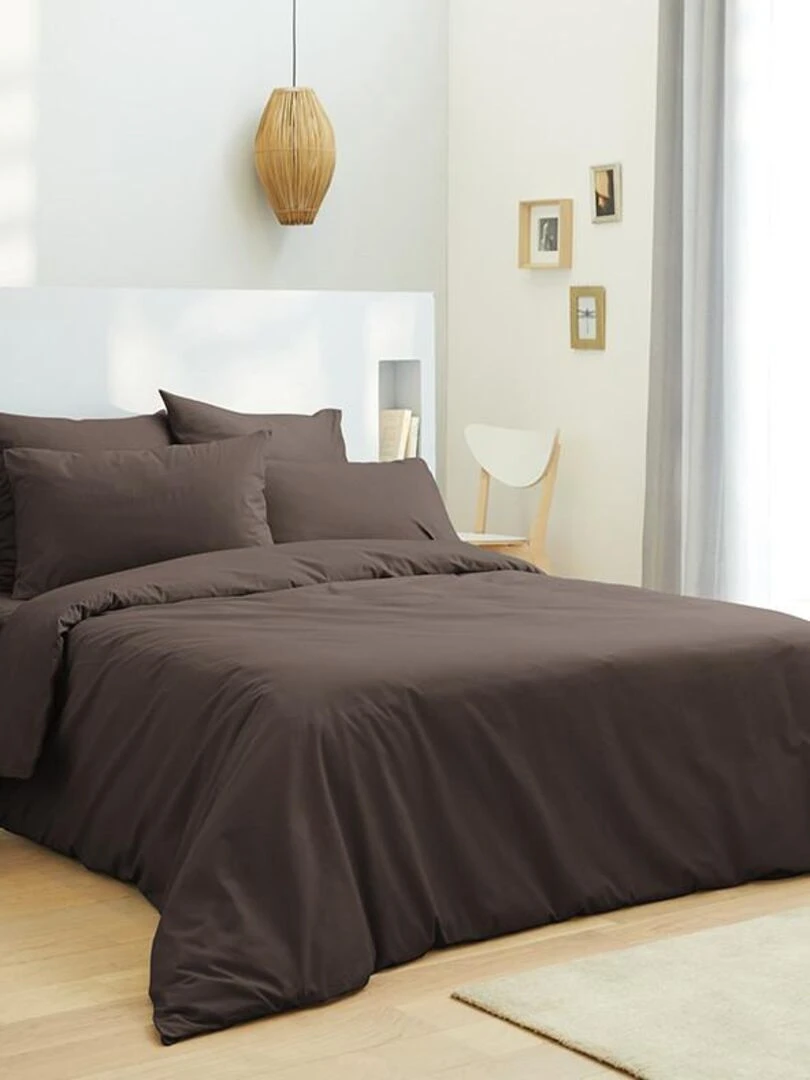 Housse De Couette Choco 260 X 240 Cm / 100% Coton / 57 Fils/cm² Pour Lit 2 Places "king Size"   Marron chocolat