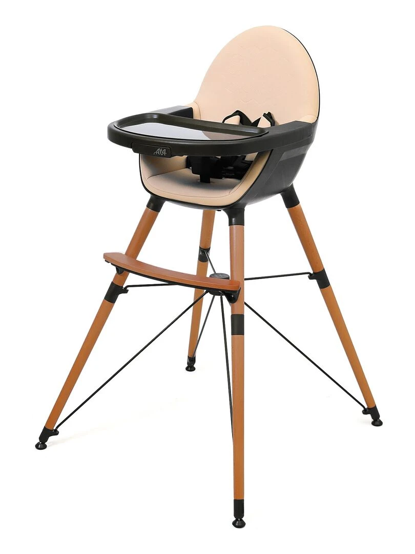 AT4 Chaise haute 3 hauteurs CONFORT Marron caramel