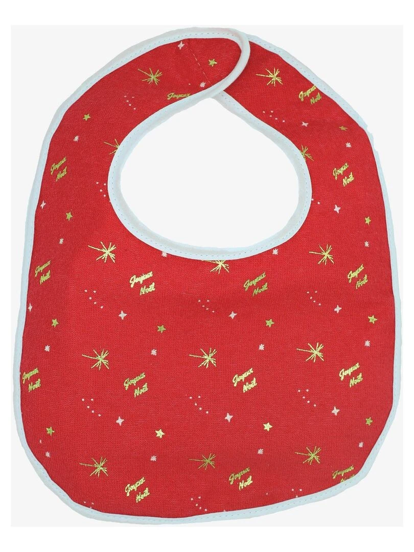 Lot de 2 bavoirs à velcro Noël   Rouge