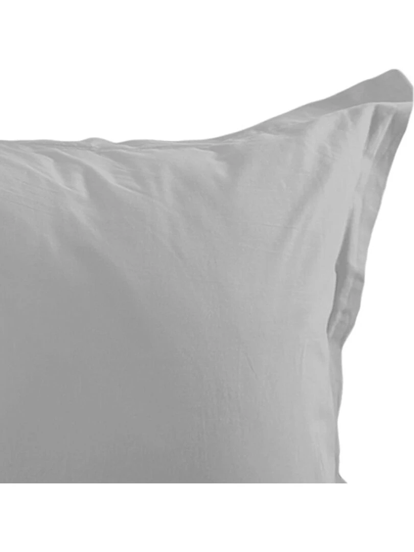 Taie d'oreiller unie en coton   Gris perle
