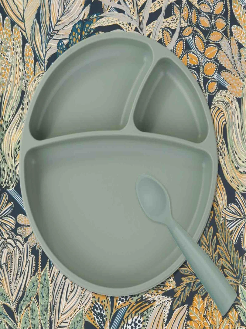 Cuillère Bébé En 100% Silicone Vert
