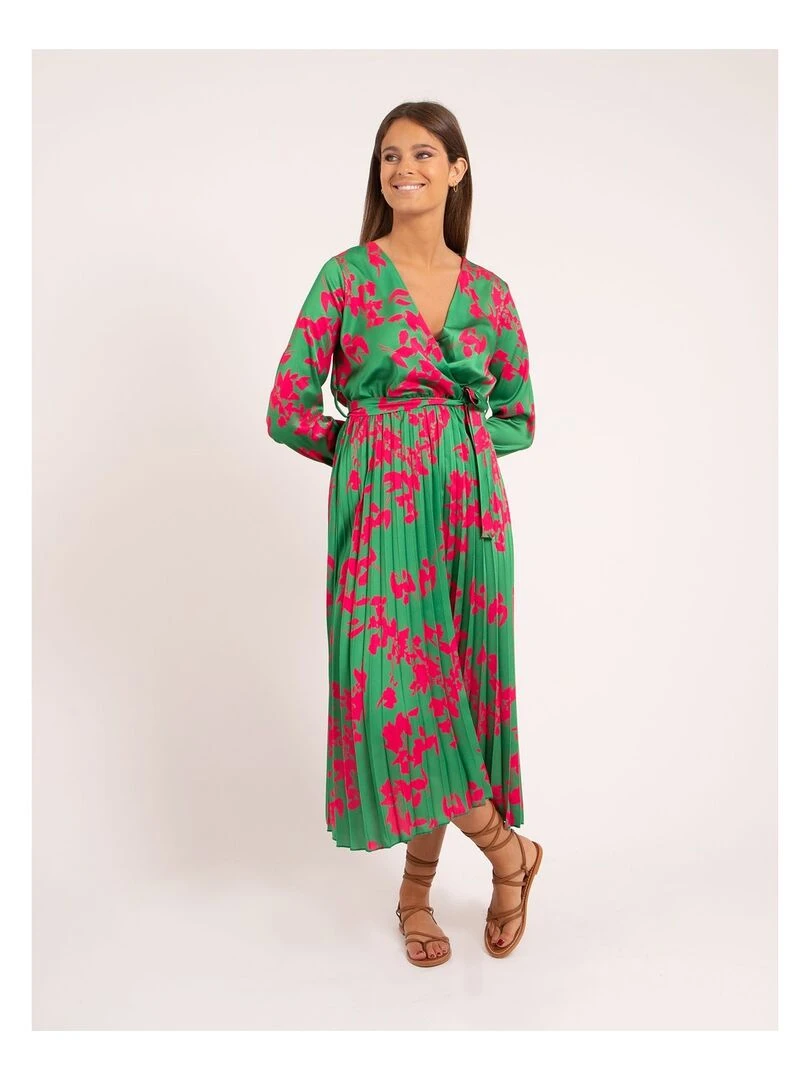 Robe longue motifs ICHELLE Vert