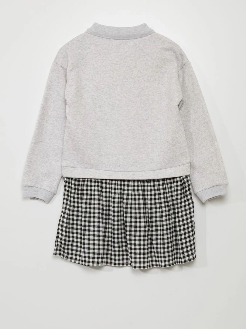 Robe sweat 2 en 1 imprimée   Gris/noir