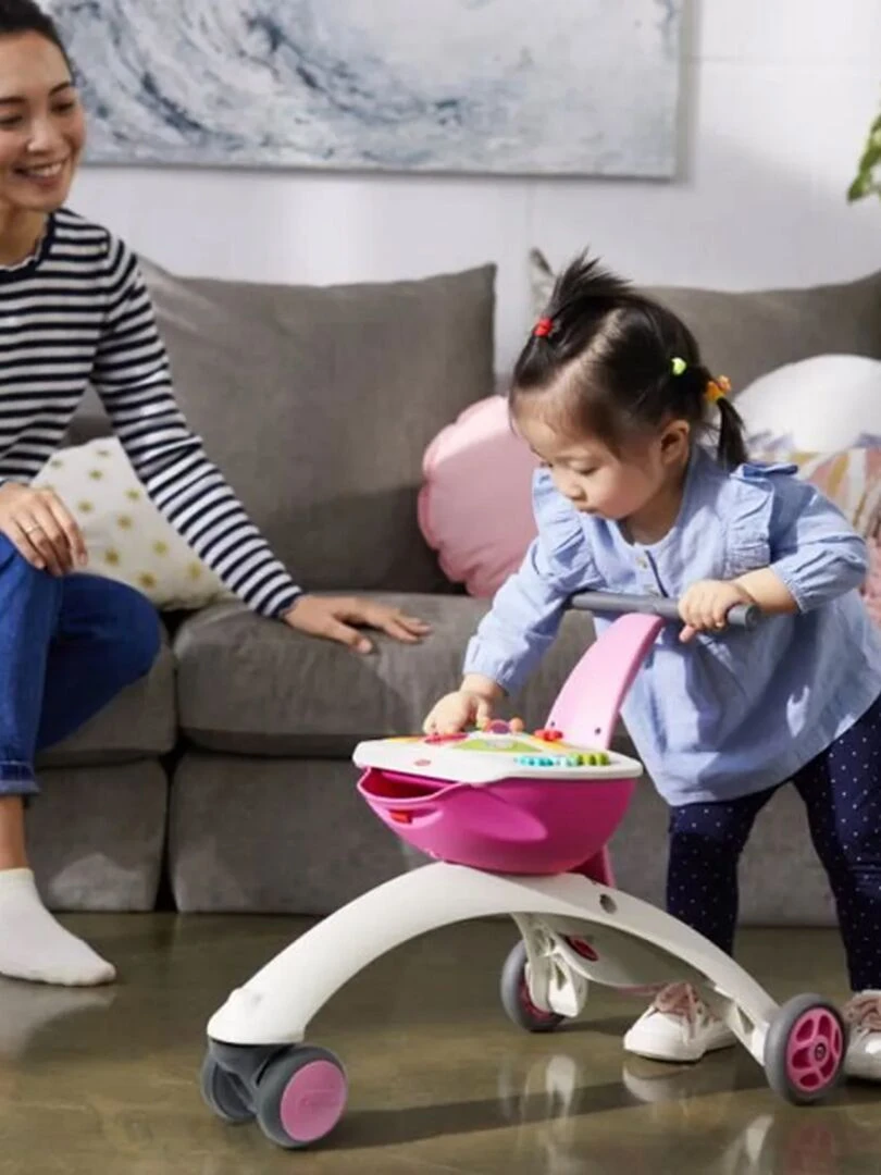 TINY LOVE Tiny Rider 5 en 1  Trotteur et Porteur  Chariot de Marche  Rose   Blanc Rose