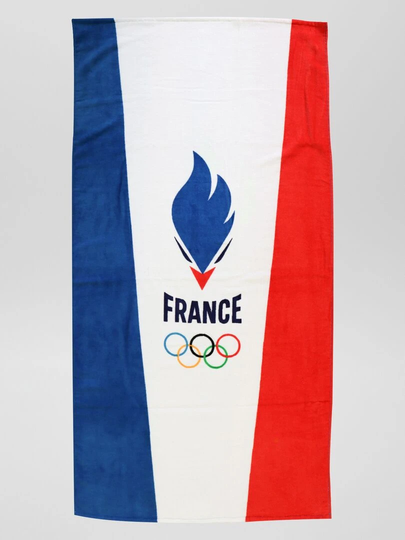 Drap de plage en velours Bleu/blanc/rouge