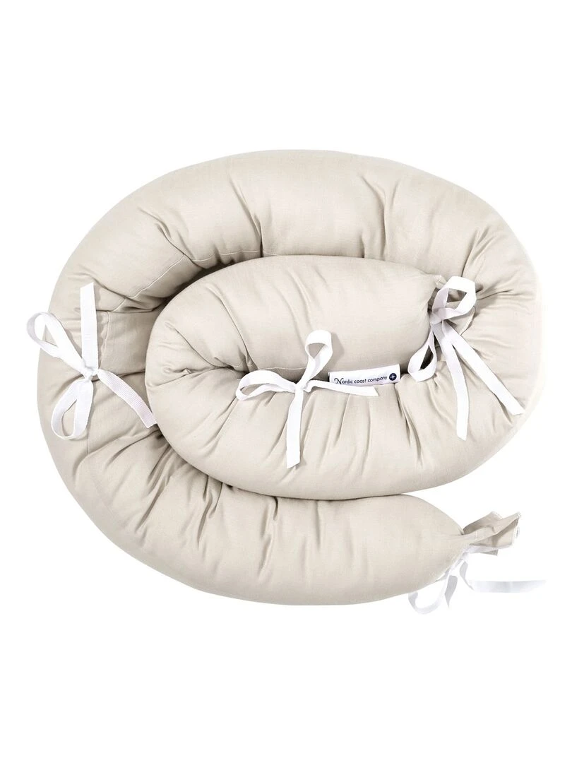 Tour de lit en coton 180 x 9 cm   Beige sable