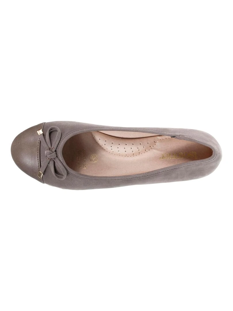 Ballerines Femme talon compensé Taupe Taupe