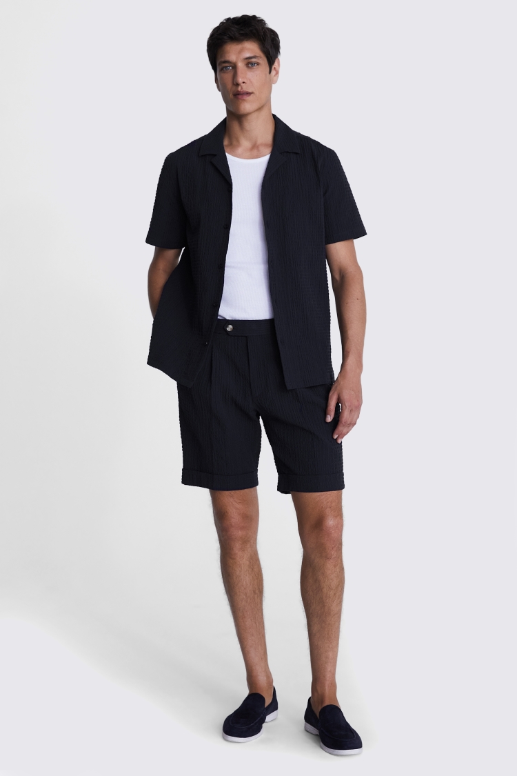 Navy Striped Seersucker Shorts Buy Online at Moss