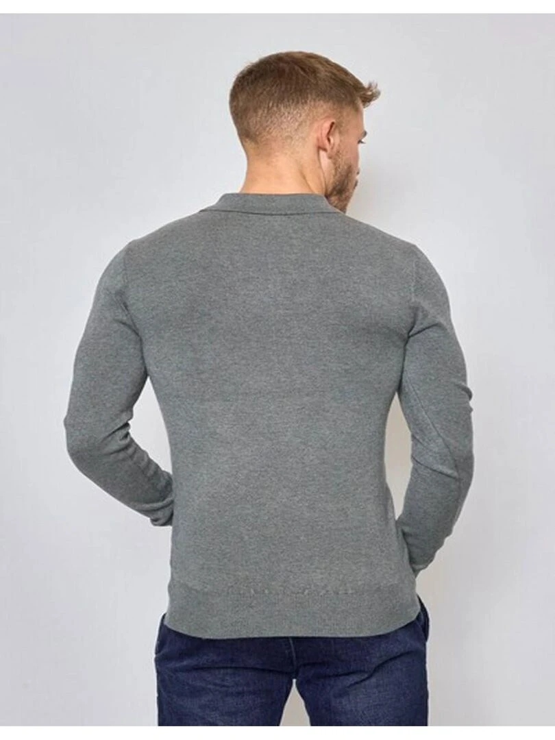 Pull col polo Kebello   Gris