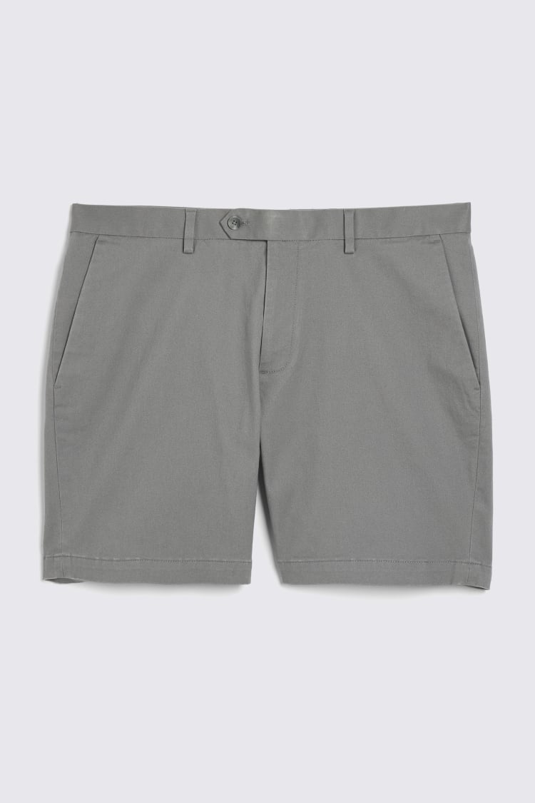 Slim Fit Grey Chino Short   Buy Online at Moss