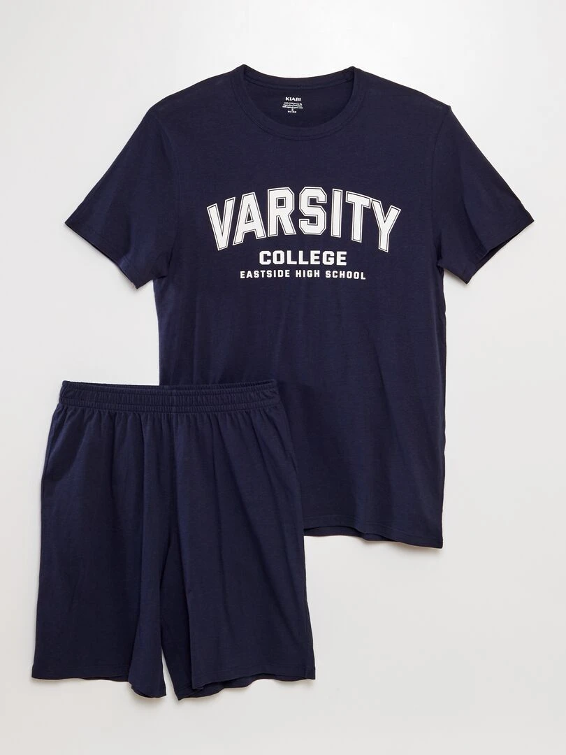 Ensemble pyjama court 2 pièces BLEU
