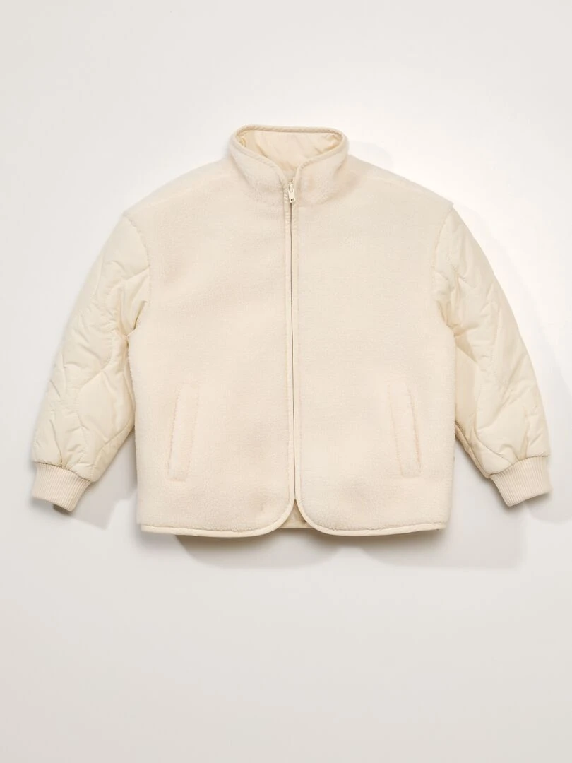 Blouson en sherpa esprit doudoune Beige