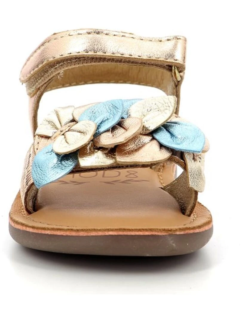 Sandales Cuir Cloknot   Rose