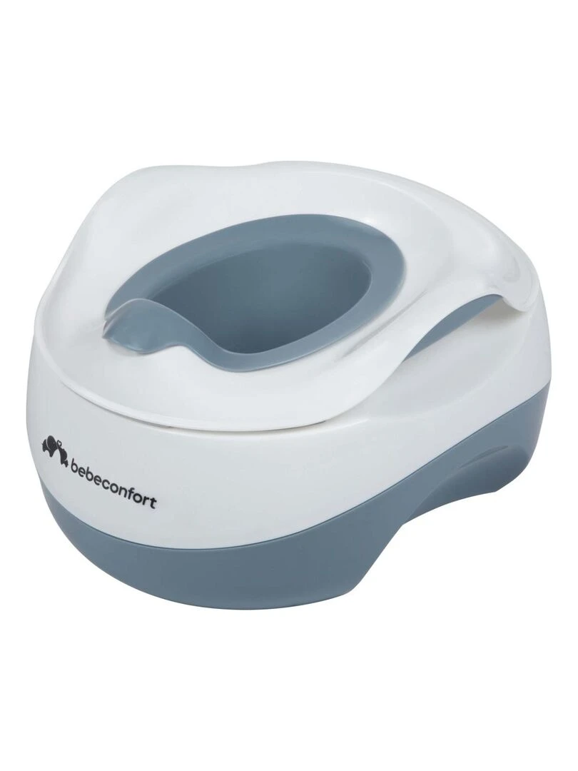 Bebeconfort Pot Bébé 3 en 1 : Pot d’apprentissage réducteur de toilettes et marchepied Blanc Bleu
