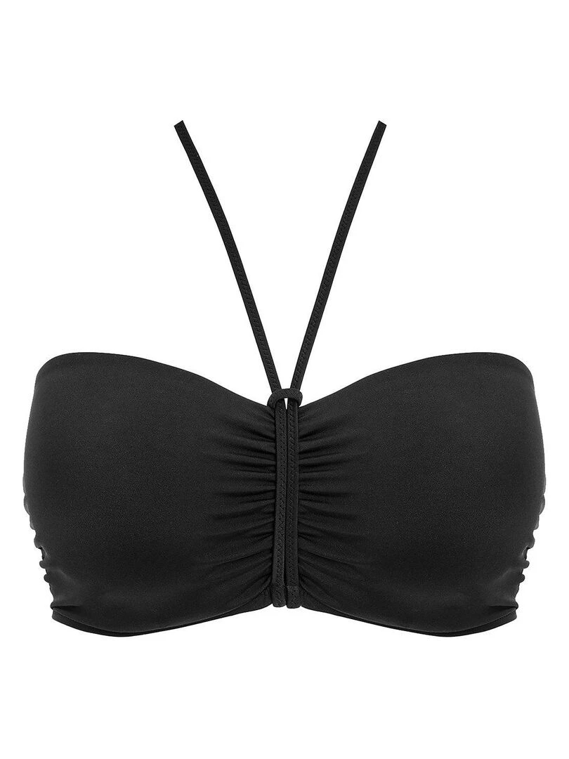 Haut de maillot bandeau uni à armatures  Jewel cove   Noir