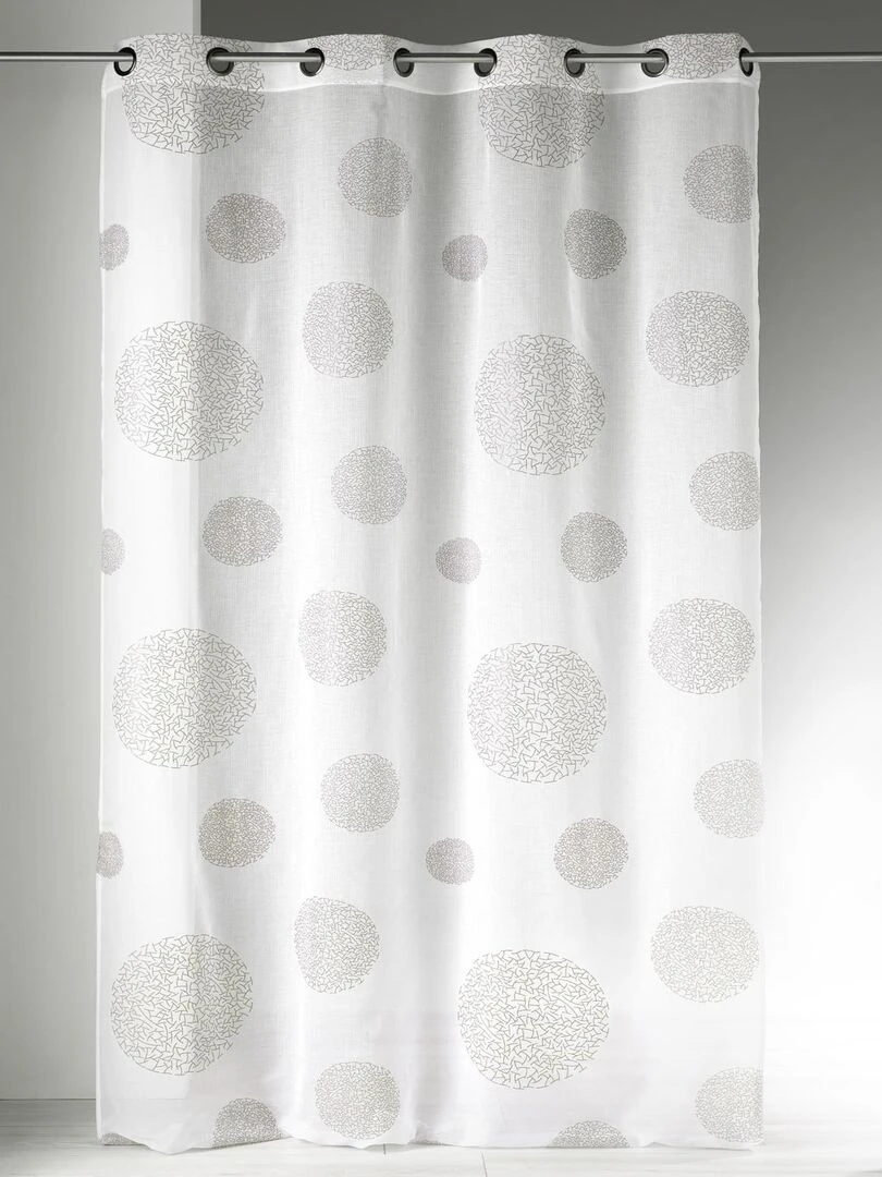 Voilage en Etamine Impression Argent   Beige