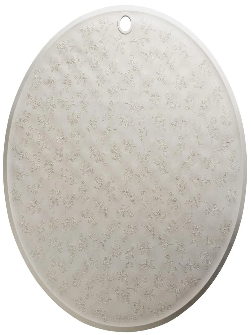 Tapis de bain en hévéa gris clair Gris