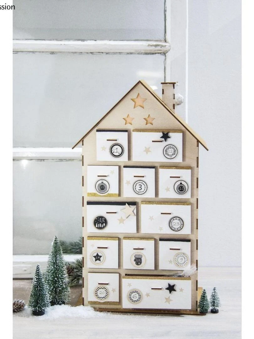 Calendrier de l'avent maison à construire 25 5 x 17 5 cm N/A