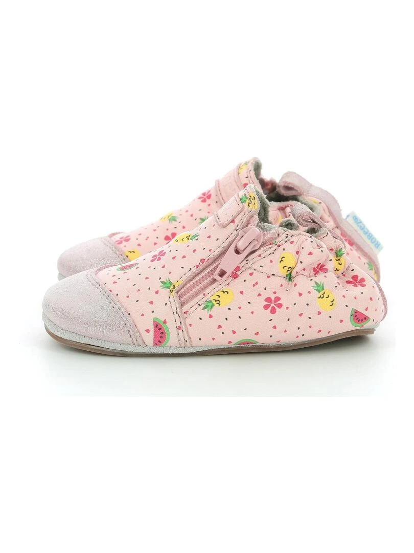Chaussons Cuir Fruity Day   Rose