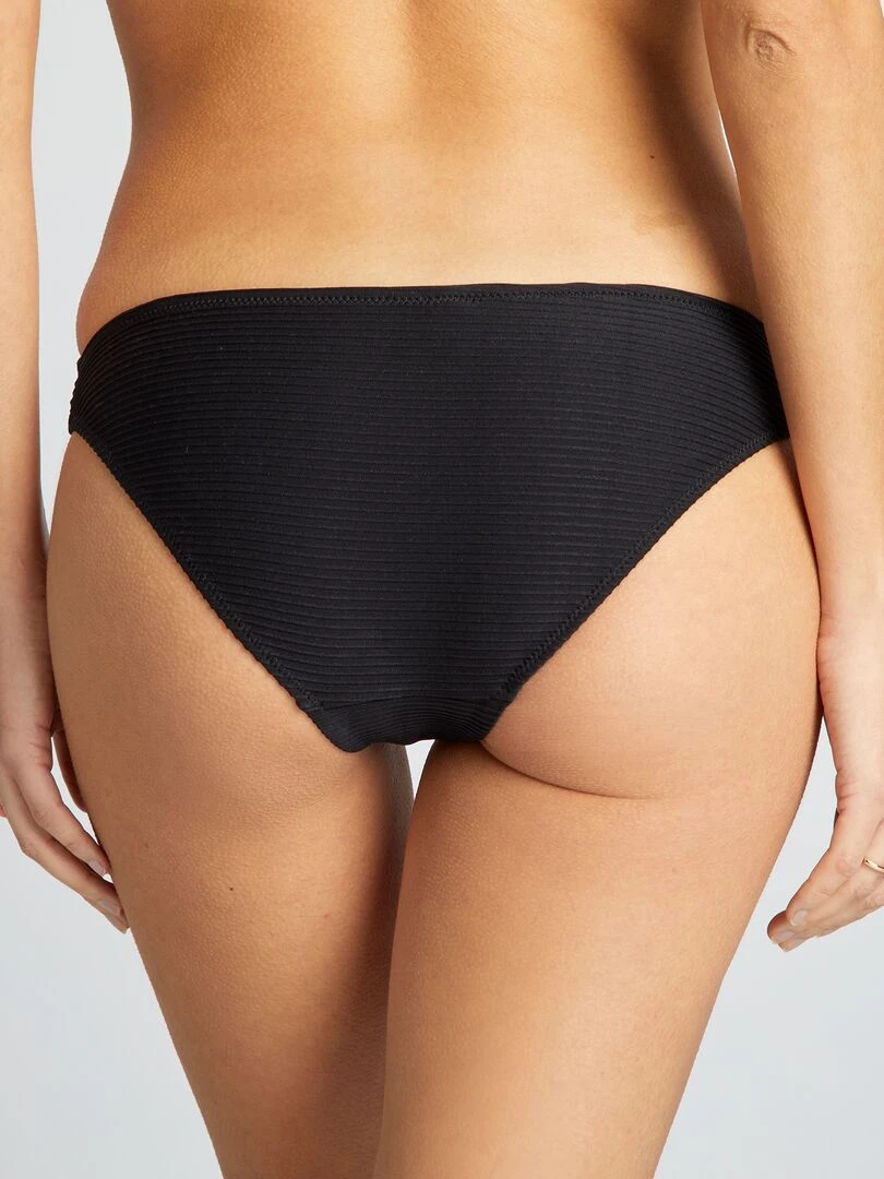 Culotte de bain en maille gaufrée   noir