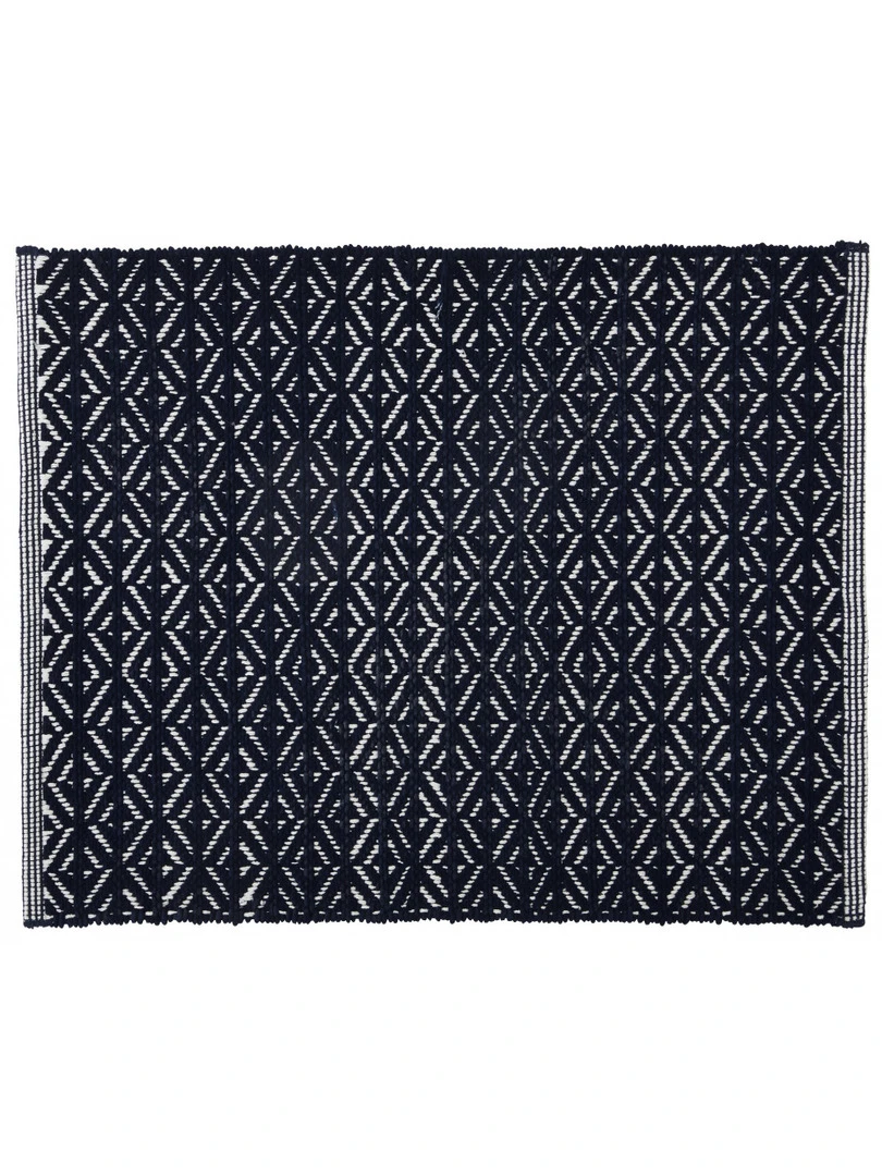 Tapis De Bain Fantaisie Polycoton 50x80cm Folk Colors Bleu marine