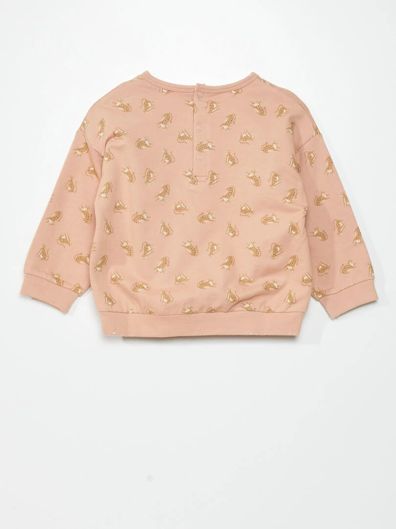 Sweat en molleton Toujours + de douceur Rose 'tigre'