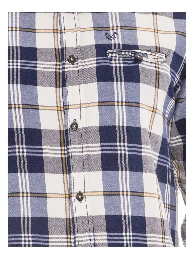 Chemise manches longues carreaux TUDINOX   Bleu marine
