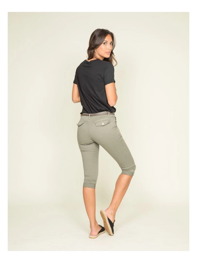 Pantacourt chino XELENA Kaki