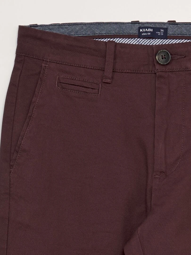 Pantalon chino en twill   Bordeau